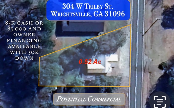 Pictures of Land, Mixed Use, Retail property located at 304 W Trilby Street, Wrightsville, GA 31096 for sales - image #1