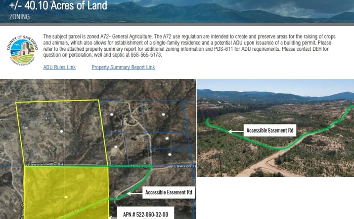 Pictures of Land property located at 522-060-32 Bunny Dr, Jamul, CA 91935 for sales - image #1