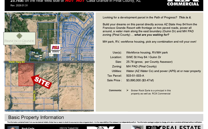 Pictures of Land property located at 2805 W Gila Bend Hwy, Casa Grande, AZ 85193 for sales - image #1