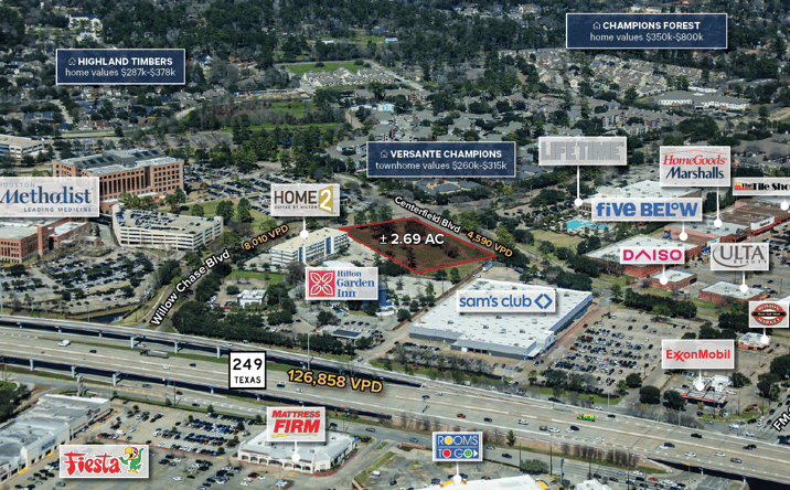 Pictures of Land property located at 7815 WILLOW CHASE BLVD, Houston, TX 77070 for sales - image #1