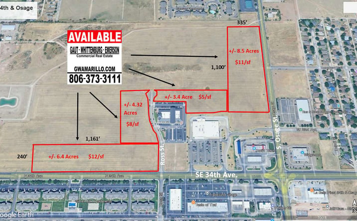 Pictures of Retail, Multifamily, Land property located at 34th And Osage-NW Corner, Amarillo, TX 79103 for sales - image #1