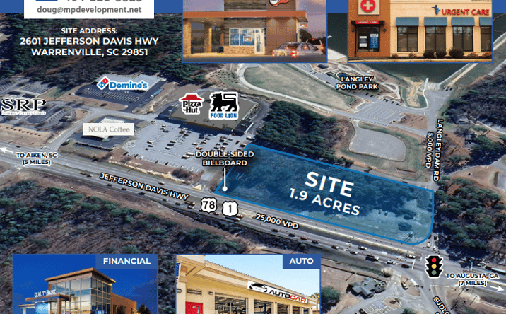 Pictures of Land, Retail property located at 2601 Jefferson Davis Highway, Warrenville, SC 29851 for sales - image #1