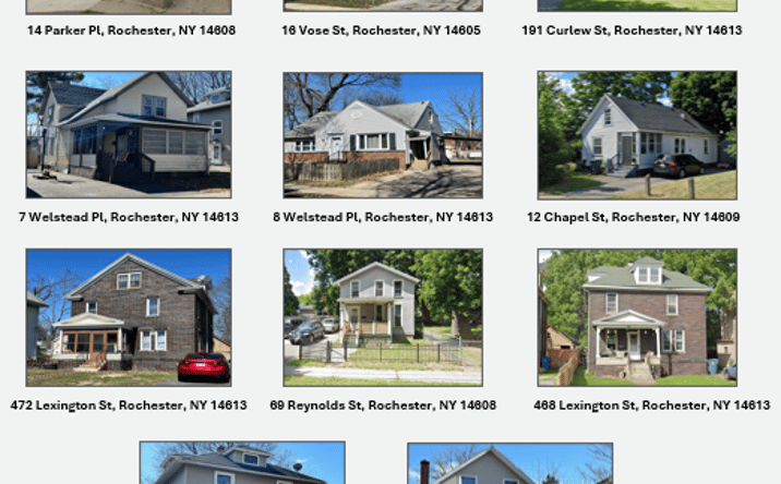 Pictures of Multifamily property located at 14 Parker Place, Rochester, NY 14608, 16 Vose Street, Rochester, NY 14605, 191 Curlew St, Rochester, NY 14613, 7 Welstead Pl, Rochester, NY 14613, 8 Welstead Pl, Rochester, NY 14613, 12 Chapel Street, Rochester, NY 14609, 468 Lexington Ave, Rochester, NY 14613, 472 Lexington Ave, Rochester, NY 14613, 415 Magee Ave, Rochester, NY 14613, 9 Welstead Place, Rochester, NY 14613, 34 Brooklyn St, Rochester, NY 14613 for sales - image #1