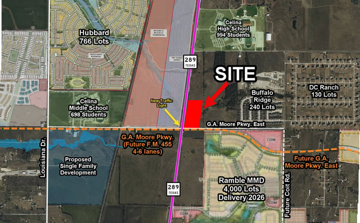Pictures of Land, Retail property located at NEC S.H. 289 & G.A. Moore Pkwy. East, Celina, TX 75009 for sales - image #1