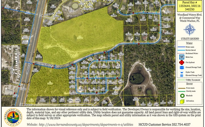 Pictures of Land, Mixed Use, Multifamily, Retail property located at Woodland Waters Boulevard, North Weeki Wachee, FL 34613 for sales - image #1
