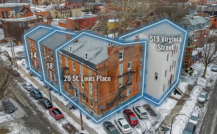 Pictures of Multifamily property located at 14, 18, 20 St Louis Pl & 519 Virginia Street, Buffalo, NY 14202 for sales - image #1