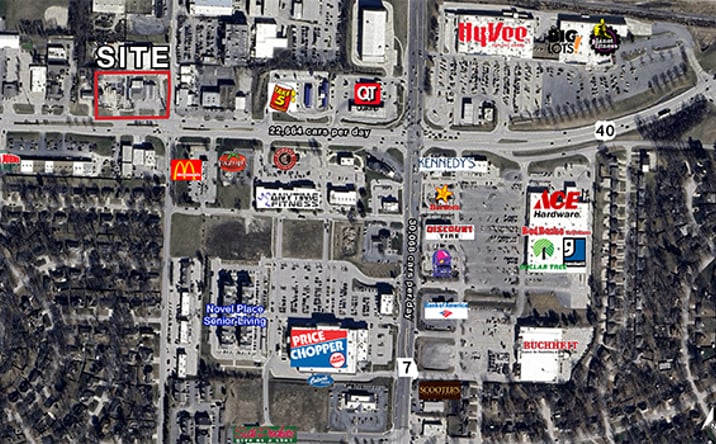 Pictures of Land property located at 1001 & 1009 SW US 40 Highway, Blue Springs, MO 64015 for sales - image #1
