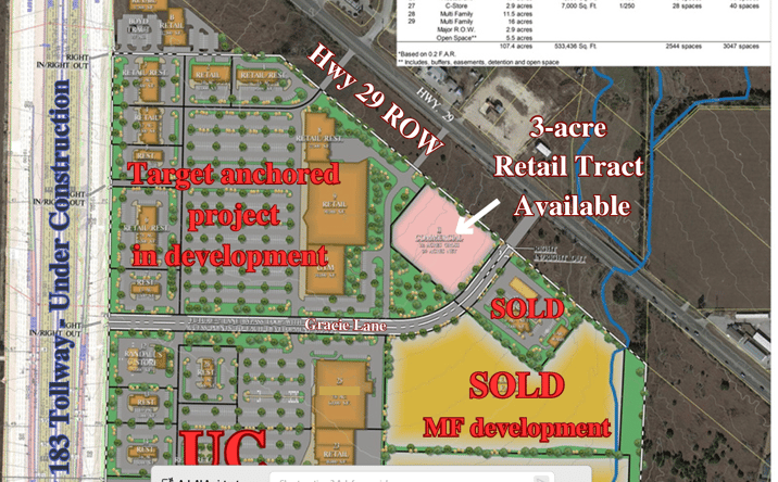 Pictures of Land, Retail property located at SEC of SH 29 & 183A, Liberty Hill, TX 78642 for sales - image #1