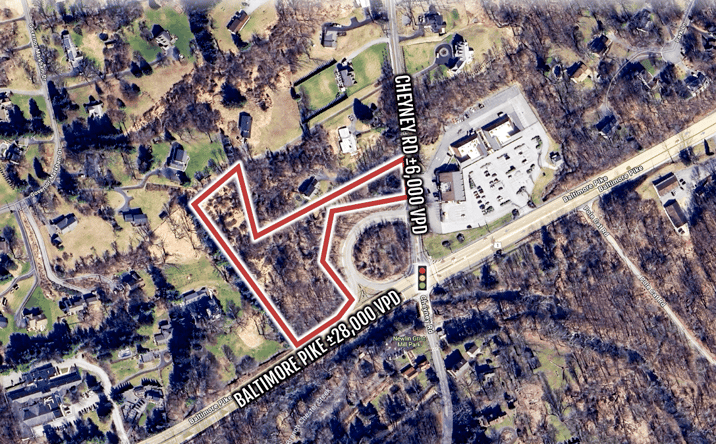 Pictures of Land property located at Cheyney Rd & Route 1, Glen Mills, PA 19342 for sales - image #1