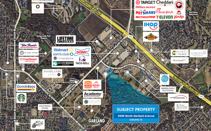Pictures of Land, Mixed Use, Office, Retail, Self Storage property located at 4900 N Garland Ave, Garland, TX 75040 for sales - image #1