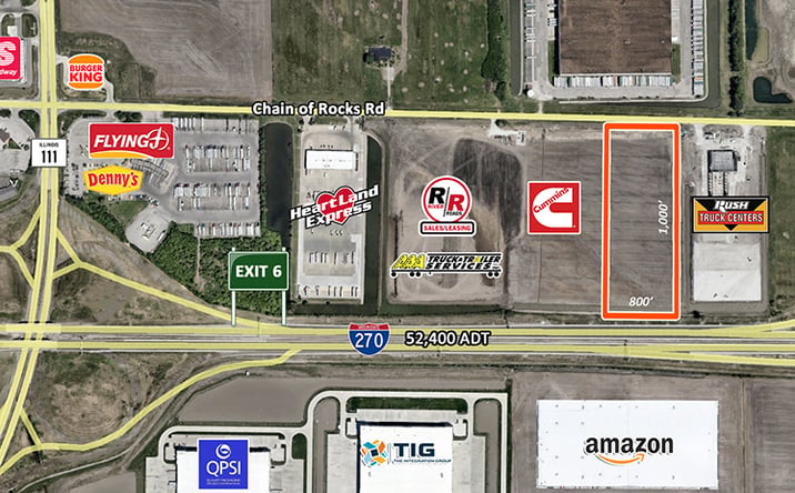Pictures of Land property located at 1540 Chain of Rocks Rd, Granite City, IL 62040 for sales - image #1