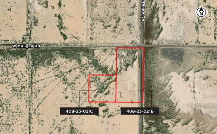 Pictures of Land property located at SWC Toltec Road & Milligan Road, Eloy, AZ 85131 for sales - image #1