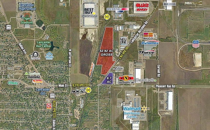 Pictures of Land property located at NEC & NWC of Lancaster Hutchins Rd & Pleasant Run Rd in Lancaster, Lancaster, TX 75146 for sales - image #1