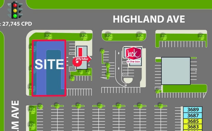Pictures of Land, Retail property located at 3601 E Highland Ave, Highland, CA 92346 for sales - image #1