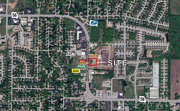 Pictures of Land property located at Madison Street & Pawpaw Road (NEC), Raymore, MO 64083 for sales - image #1