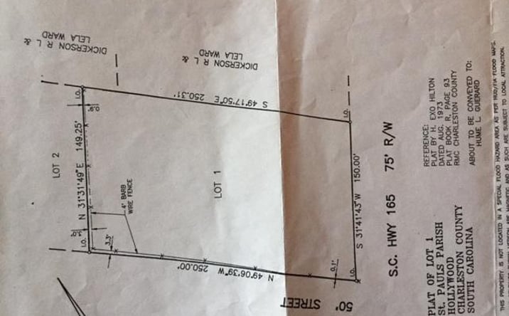 Pictures of Land property located at 5239 Sc 165, Hollywood, SC 29449 for sales - image #1