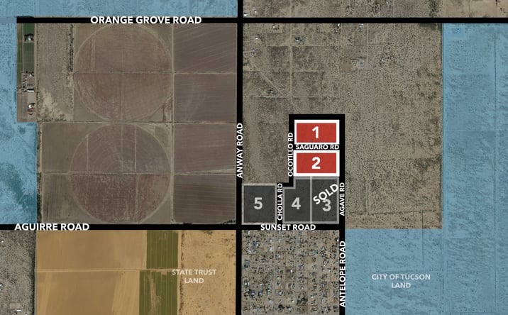 Pictures of Land property located at NEC of Anway and Sunset Roads in Avra Valley, Marana, AZ 85653 for sales - image #1