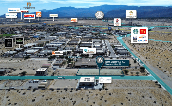 Pictures of Land property located at 72087 & 72055 Watt Ct, Thousand Palms, CA 92276 for sales - image #1