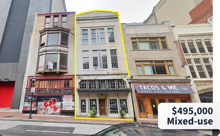 Pictures of Mixed Use, Multifamily, Office, Retail property located at 315 N Charles St, Baltimore, MD 21201 for sales - image #1