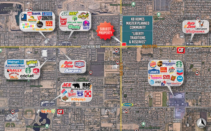 Pictures of Retail property located at NEC Southern Ave & 27th Ave, Phoenix, AZ 85041 for sales - image #1