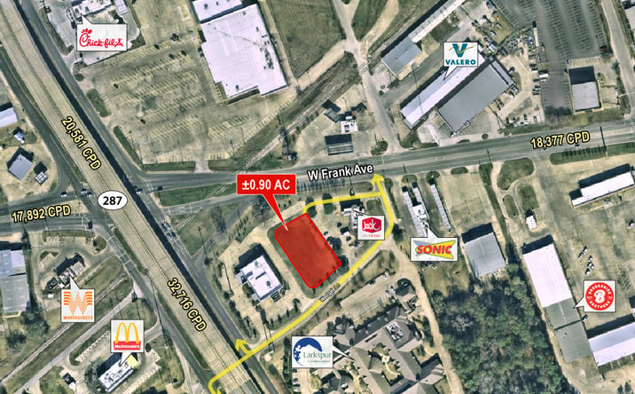 Pictures of Land property located at SEQ Highway 287 & W Frank Ave, Lufkin, TX 75904 for sales - image #1
