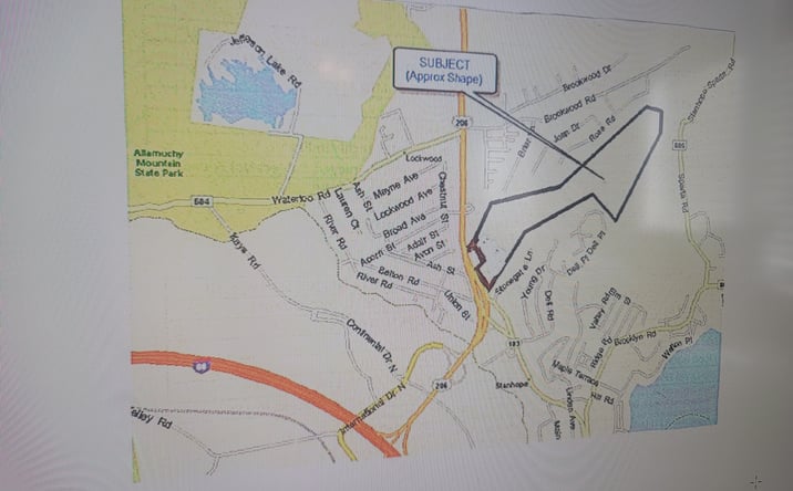 Pictures of Land property located at Take I-80 to Exit 25, then head North on Route 206 for approx 3/4 mile. Enter through the entrance of the Black Forest Restaurant., Stanhope, NJ 07874 for sales - image #1