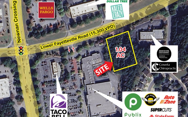 Pictures of Land, Retail property located at 1111 Lower Fayetteville Rd, Newnan, GA 30265 for sales - image #1