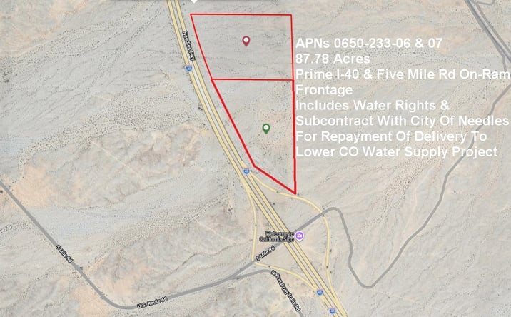 Pictures of Land property located at Interstate 40/Five Mile Rd, Needles, CA 92363 for sales - image #1