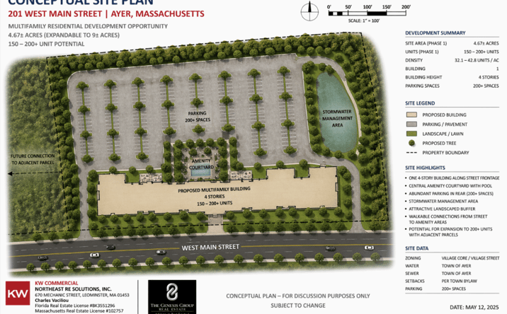 Pictures of Land, Mixed Use, Multifamily property located at 201 W Main St, Ayer, MA 01432 for sales - image #1