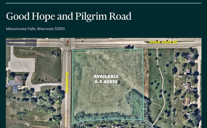 Pictures of Land, Multifamily, Senior Living property located at SEC of Good Hope & Pilgrim Rd, Menomonee Falls, WI 53051 for sales - image #1