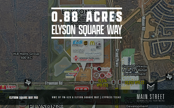 Pictures of Land property located at NWQ of FM 529 and Elyson Square Way, Cypress, TX 77433 for sales - image #1