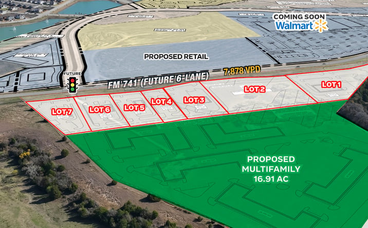 Pictures of Retail, Land property located at NWQ US-175 & FM 741, Crandall, TX 75114 for sales - image #1