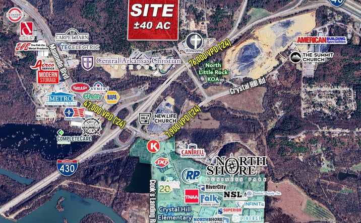 Pictures of Land property located at 40± Acres, Bridgeway Rd, North Little Rock, AR 72114 for sales - image #1