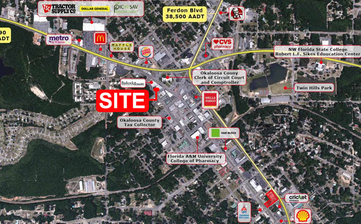 Pictures of Land, Mixed Use, Retail property located at 196 W Pine Ave, Crestview, FL 32536 for sales - image #1
