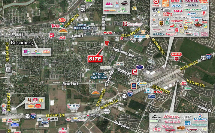 Pictures of Land property located at Town Center Boulevard & Reading Road, Rosenberg, TX 77471 for sales - image #1