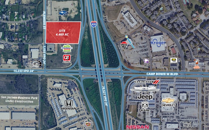 Pictures of Land property located at NWC I-820 & Camp Bowie Blvd, Fort Worth, TX 76116 for sales - image #1