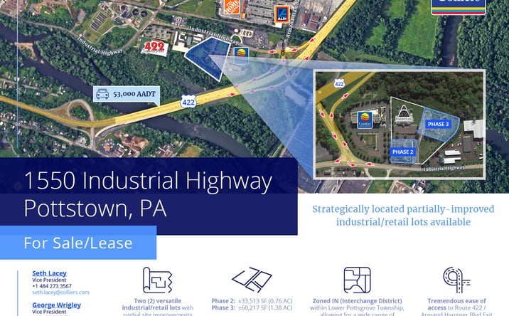 Pictures of Industrial, Retail property located at 1550 Industrial Hwy, Pottstown, PA 19464 for sales - image #1