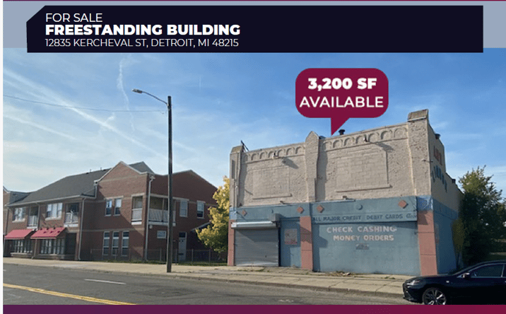 Pictures of Retail, Mixed Use property located at 12835 Kercheval St, Detroit, MI 48215 for sales - image #1