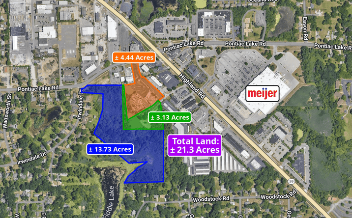 Pictures of Land property located at 4309-4355 Highland & Pontiac Lake Road, Waterford, MI 48328 for sales - image #1