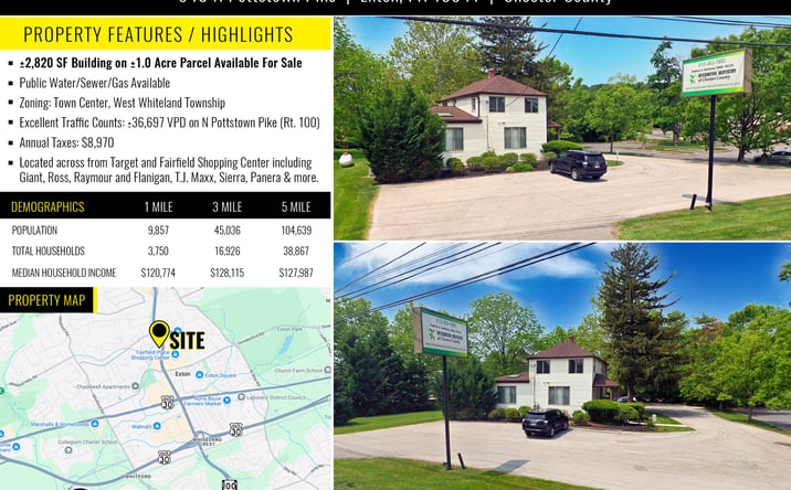 Pictures of Land, Office, Retail property located at 340  N Pottstown Pike, Exton, PA 19341 for sales - image #1