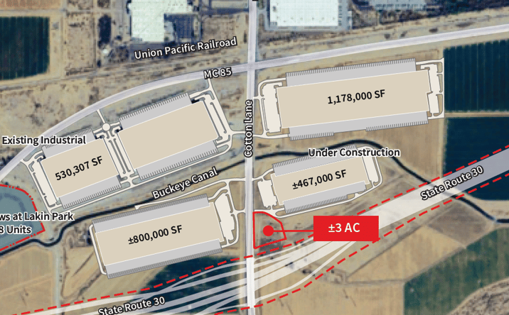 Pictures of Land property located at SEC Cotton Ln & Buckeye Canal, Goodyear, AZ 85338 for sales - image #1