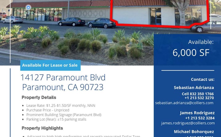 Pictures of Retail property located at 14127 Paramount Blvd, Paramount, CA 90723 for sales - image #1