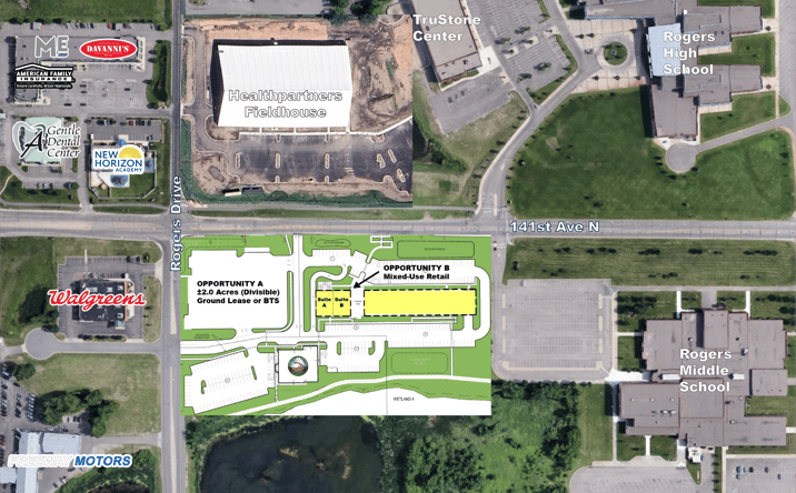 Pictures of Land, Mixed Use, Multifamily, Retail property located at SEQ of 141st & Rogers Drive, Rogers, MN 55374 for sales - image #1
