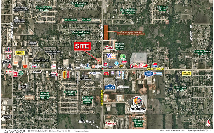 Pictures of Retail, Land property located at NWQ E State Hwy 152 & Sara Rd, Mustang, OK 73064 for sales - image #1