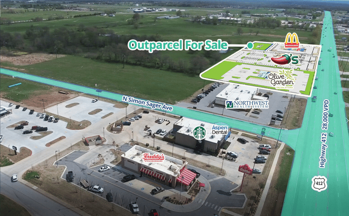 Pictures of Land property located at Highway 412 & N Simon Sager Ave, Siloam Springs, AR 72761 for sales - image #1