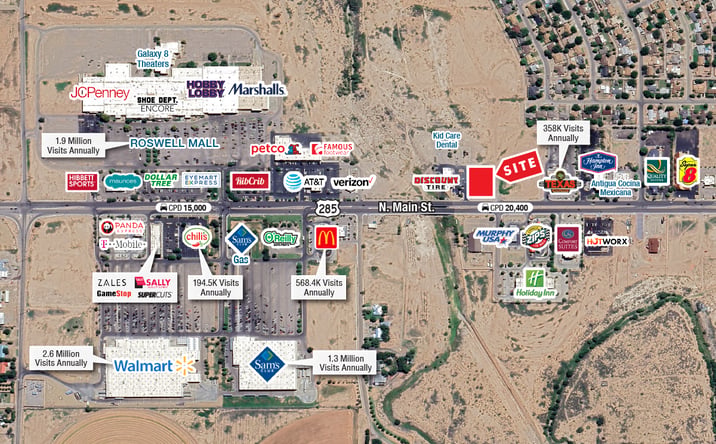 Pictures of Land, Retail property located at NEC N. Main St. & W. Tierra Berrenda Dr., Roswell, NM 88201 for sales - image #1