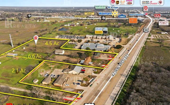 Pictures of Retail, Office, Mixed Use, Land property located at 2.1 AC  US-380, CROSS ROADS, TX null for sales - image #1