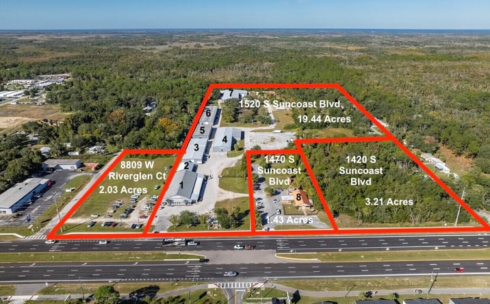 Pictures of Industrial, Retail property located at 1520 S Suncoast Blvd, Homosassa, FL 34448, 1470 S Suncoast Blvd, Homosassa, FL 34448-1462, 1420 S Suncoast Blvd, Homosassa, FL 34448-1441, 8809 W River Glen Ct, Homosassa, FL 34448-1441 for sales - image #1