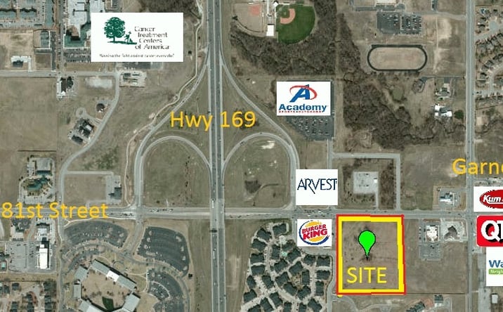Pictures of Land property located at 81st & Hwy 169, Tulsa, OK 74133 for sales - image #1
