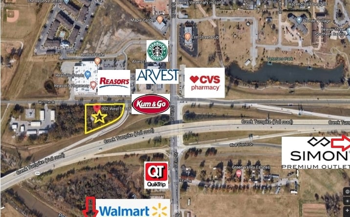 Pictures of Retail, Mixed Use, Land property located at 101st & Elm - 902 W 101st St, Jenks, OK 74037 for sales - image #1